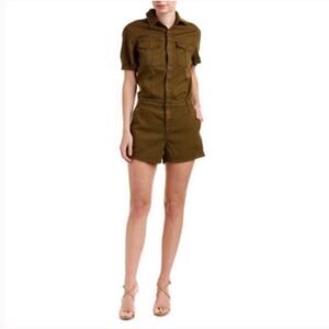 AG ADRIANO GOLDSCHMIED GORPCORE‎ RHODA BUTTON UP UTILITY ROMPER WITH POCKETS XS